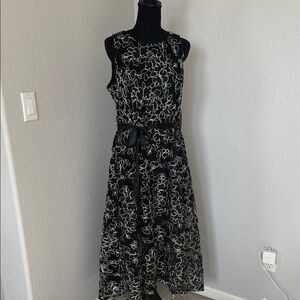 Elegant Black Floral Dress